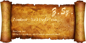 Zombor Szilvána névjegykártya